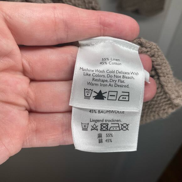 Eddie Bauer Neutral Beige Mushroom Goblin Boho Cottage Minimalist Cardigan sz M - Picture 8 of 8